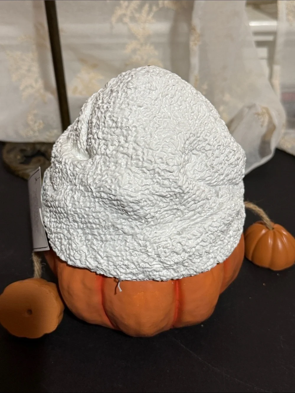 Martha Stewart pumpkin spa with dangling arms and legs ceramic decor